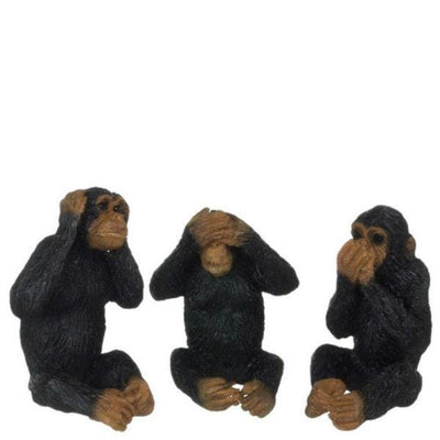 Three Wise Dollhouse Miniature Monkeys - Little Shop of Miniatures
