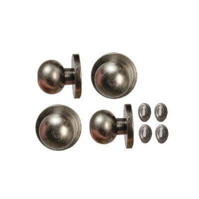 Pewter Dollhouse Miniature Door Knobs with Keyholes - Little Shop of Miniatures