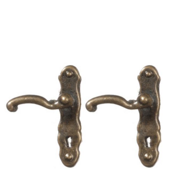 Antique Brass Dollhouse Miniature French Door Handles Little Shop of Miniatures
