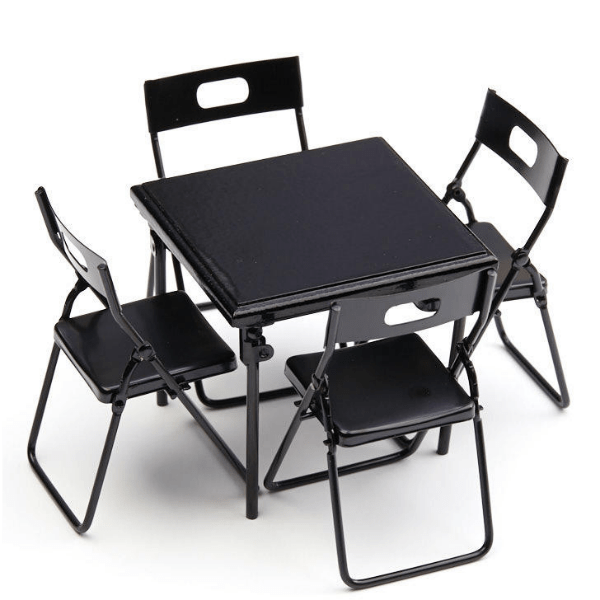 Dollhouse Miniatures Furniture, 5 Pc Handpainted Miniature Table and Four Chairs, Miniature Black Table and hot Chairs, Miniature Furniture Set