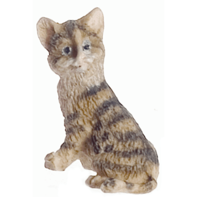Brown Dollhouse Miniature Kitten - Little Shop of Miniatures