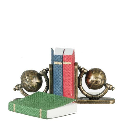 Dollhouse Miniature Small Globe Bookends with Books - Little Shop of Miniatures