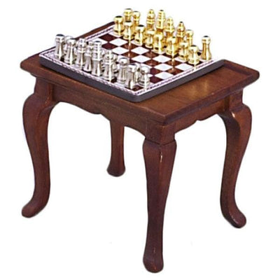 Dollhouse Miniature Table with Chess Set - Little Shop of Miniatures