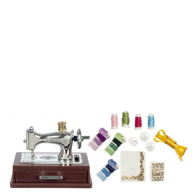 Dollhouse Miniature Sewing Machine & Accessories - Little Shop of Miniatures