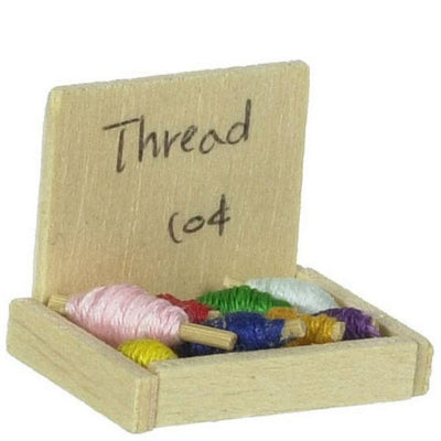 Dollhouse Miniature Thread Box with Thread - Little Shop of Miniatures