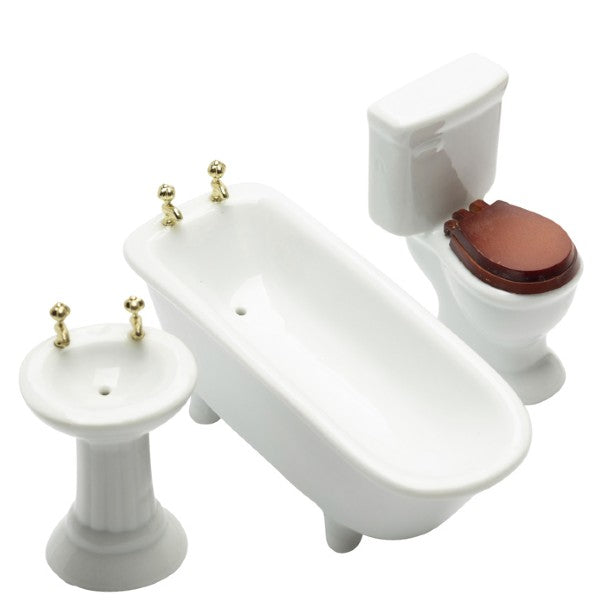 3-Piece Dollhouse Miniature Bathroom Set – Little Shop of Miniatures