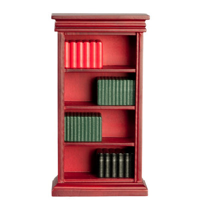 Mahogany Dollhouse Miniature Bookshelf with Books - Little Shop of Miniatures