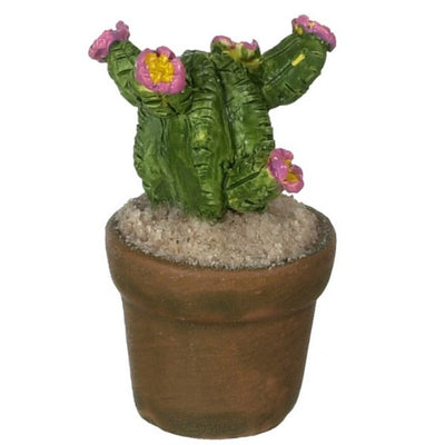 Pink Dollhouse Miniature Potted Cactus - Little Shop of Miniatures