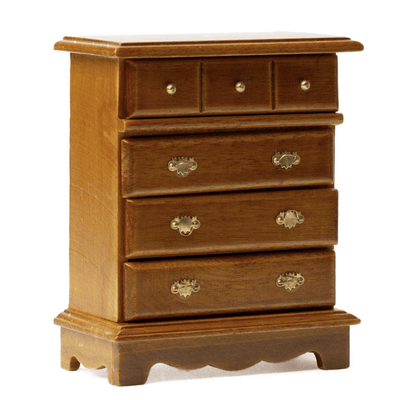 Walnut Dollhouse Miniature Chest of Drawers - Little Shop of Miniatures