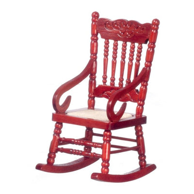 Mahogany Dollhouse Miniature Rocking Chair - Little Shop of Miniatures