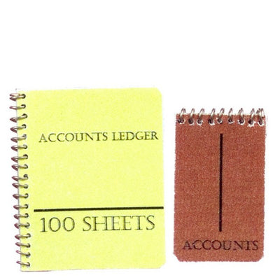 Dollhouse Miniature Accounting Notebooks - Little Shop of Miniatures