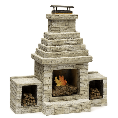Large Stone Dollhouse Miniature Outdoor Fireplace - Little Shop of Miniatures
