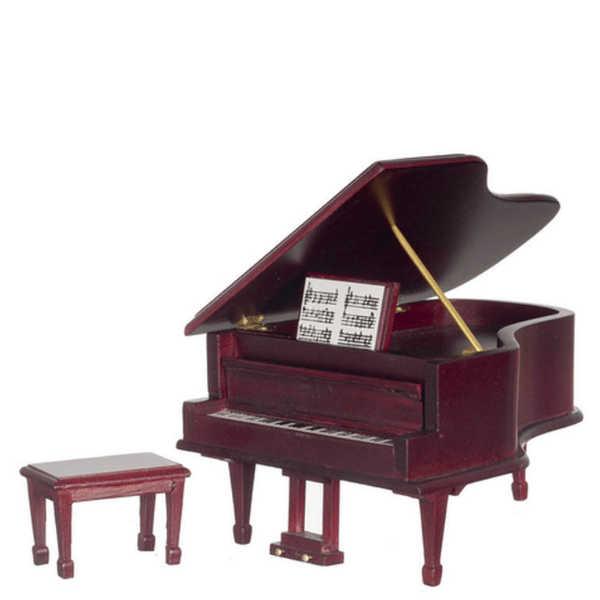 Mahogany Dollhouse Miniature Grand Piano & Bench – Little Shop Of 