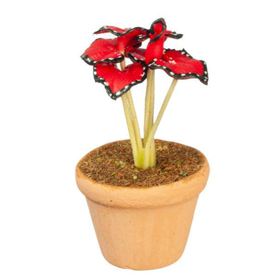 Red Potted Dollhouse Miniature Plant - Little Shop of Miniatures
