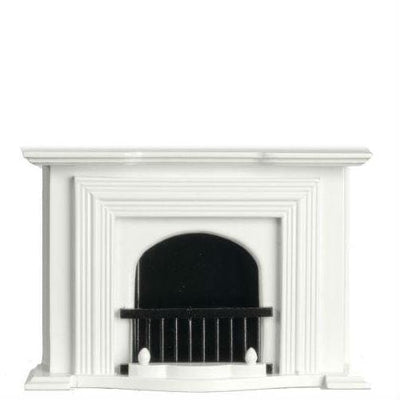 White Dollhouse Miniature Fireplace - Little Shop of Miniatures
