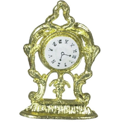 Gold Dollhouse Miniature Mantle Clock - Little Shop of Miniatures