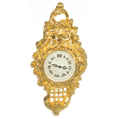 Gold-Plated Dollhouse Miniature Wall Clock - Little Shop of Miniatures
