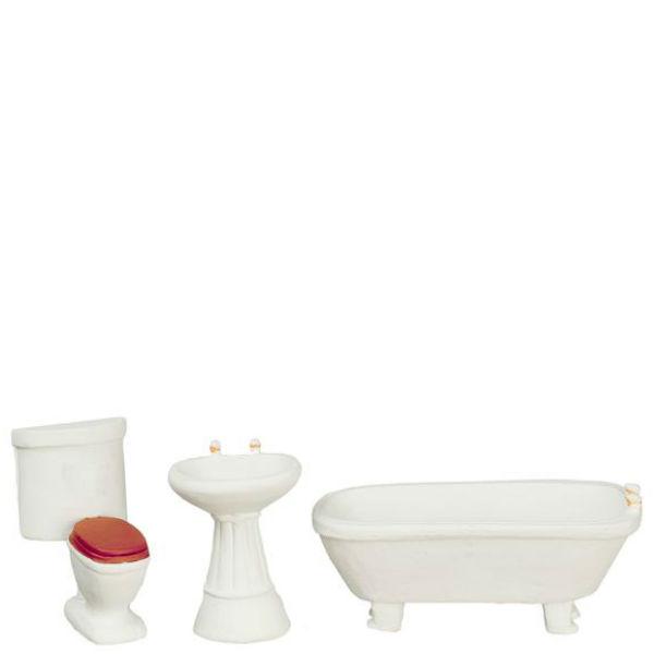 1/24 Scale Plain White Dollhouse Miniature Bathroom Set Little Shop