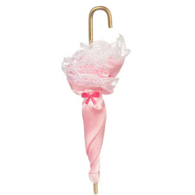 Pink Victorian Dollhouse Miniature Umbrella - Little Shop of Miniatures
