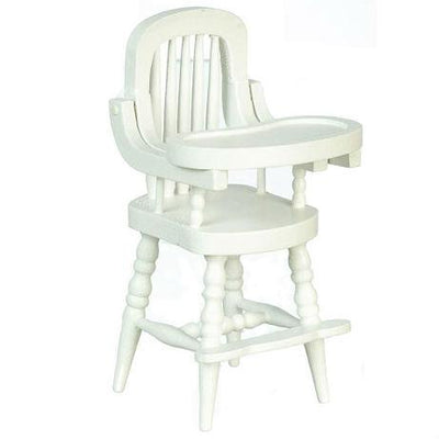 White Dollhouse Miniature High Chair - Little Shop of Miniatures