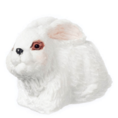 White Dollhouse Miniature Rabbit - Little Shop of Miniatures