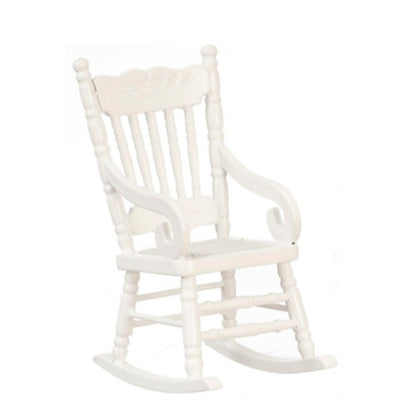 White Dollhouse Miniature Rocking Chair - Little Shop of Miniatures