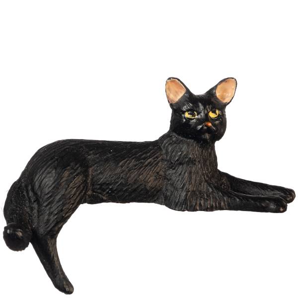 Dollhouse Miniature Laying Black Cat Little Shop of Miniatures