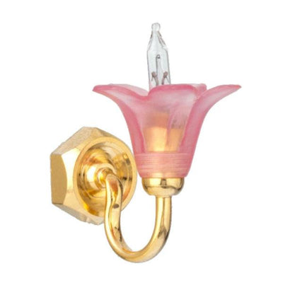 Pink Tulip Dollhouse Miniature Wall Sconce - Little Shop of Miniatures