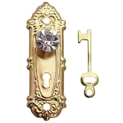 Brass & Crystal Dollhouse Miniature Door Sets with Keys - Little Shop of Miniatures