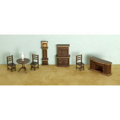 1/48 Scale Dollhouse Miniature 8-Piece Living Room Set - Little Shop of Miniatures