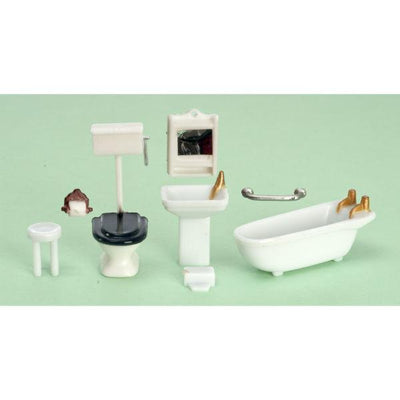 1/48 Scale Dollhouse Miniature 8-Piece Bathroom Set - Little Shop of Miniatures