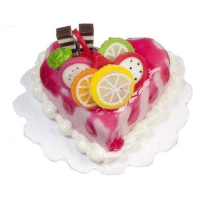 Heart-Shaped Dollhouse Miniature Cake - Little Shop of Miniatures