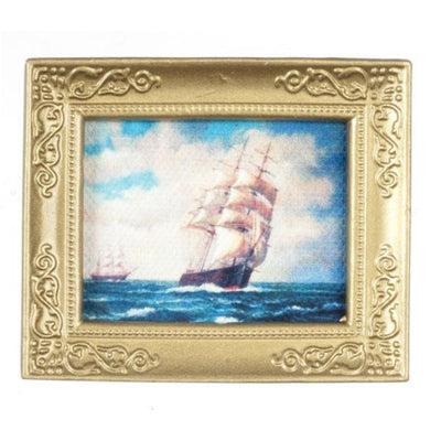 Dollhouse Miniature Tall Ship Painting - Little Shop of Miniatures