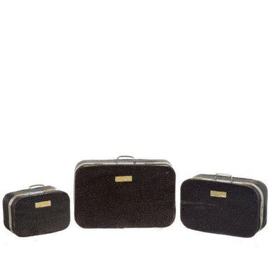 Black Dollhouse Miniature Suitcase Set - Little Shop of Miniatures