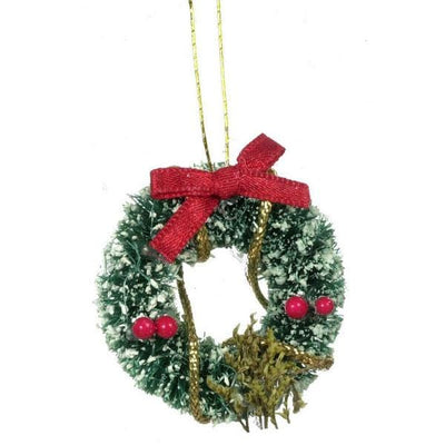 Dollhouse Miniature Christmas Wreath with Snow - Little Shop of Miniatures