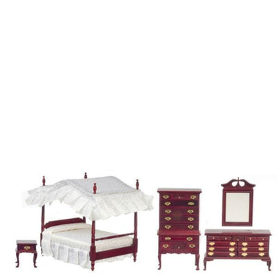 5-Piece Dollhouse Miniature Federal Style Bedroom Set - Little Shop of Miniatures