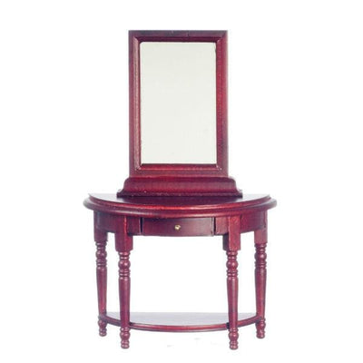 Mahogany Dollhouse Miniature Hall Table with Mirror - Little Shop of Miniatures