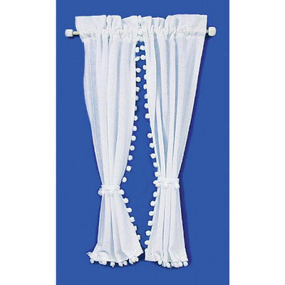 White Dollhouse Country Curtains - Little Shop of Miniatures