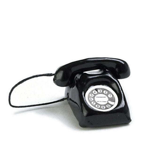 Black Dollhouse Miniature Rotary Phone – Little Shop of Miniatures