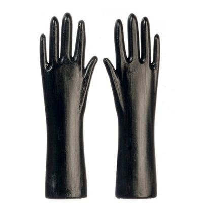 Black Dollhouse Miniature Cleaning Gloves - Little Shop of Miniatures