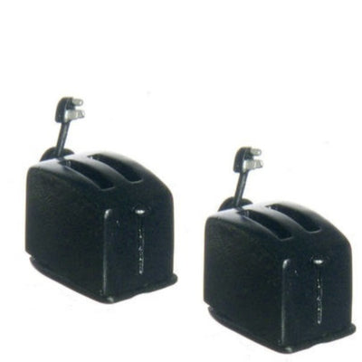 2 Black Dollhouse Miniature Toasters - Little Shop of Miniatures