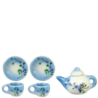 Blue Dollhouse Miniature Tea Set - Little Shop of Miniatures