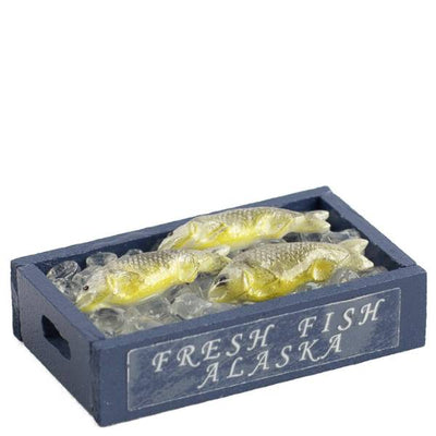 Box of Fresh Dollhouse Miniature Alaska Fish - Little Shop of Miniatures