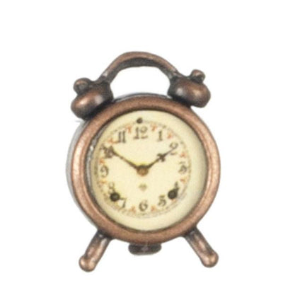 Antique Copper Dollhouse Miniature Alarm Clock - Little Shop of Miniatures