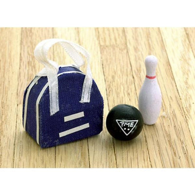 Dollhouse Miniature Bowling Bag, Ball & Pin - Little Shop of Miniatures