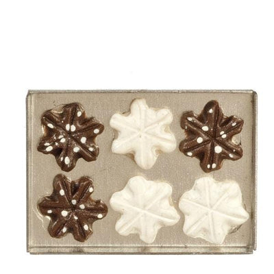 Dollhouse Miniature Snowflake Cookies on a Tray - Little Shop of Miniatures