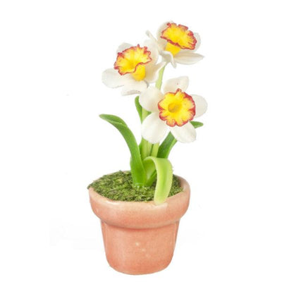 Dollhouse Miniature Daffodils in a Pot - Little Shop of Miniatures