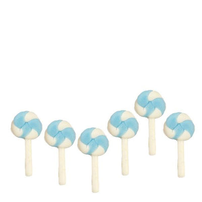 Blue & White Dollhouse Miniature Lollipops - Little Shop of Miniatures