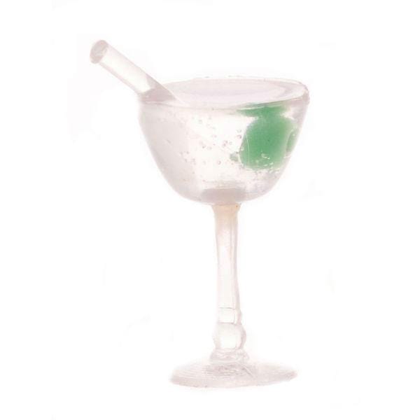 Dollhouse Miniature Martini Glass with Olive Little Shop of Miniatures