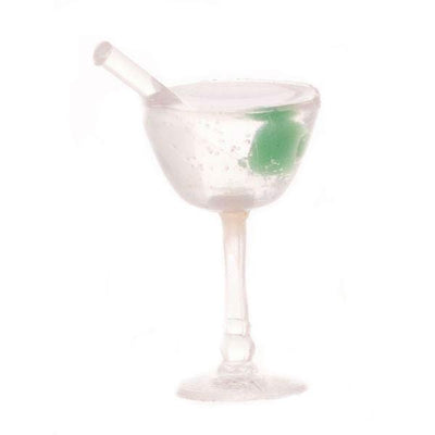 Dollhouse Miniature Martini Glass with Olive - Little Shop of Miniatures